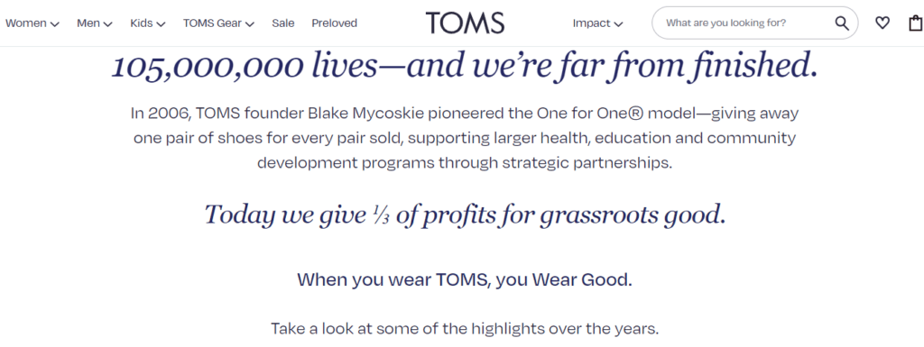 TOMS Shoes Brand Strategy